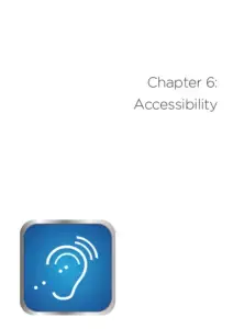 chapter six accessibility with a picture of a hearing loop accessibility icon