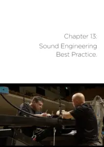 chapter 13 sound engineering best practice an image of two audiotek engineers working on the speaker rig for thenational concert hall in dublin